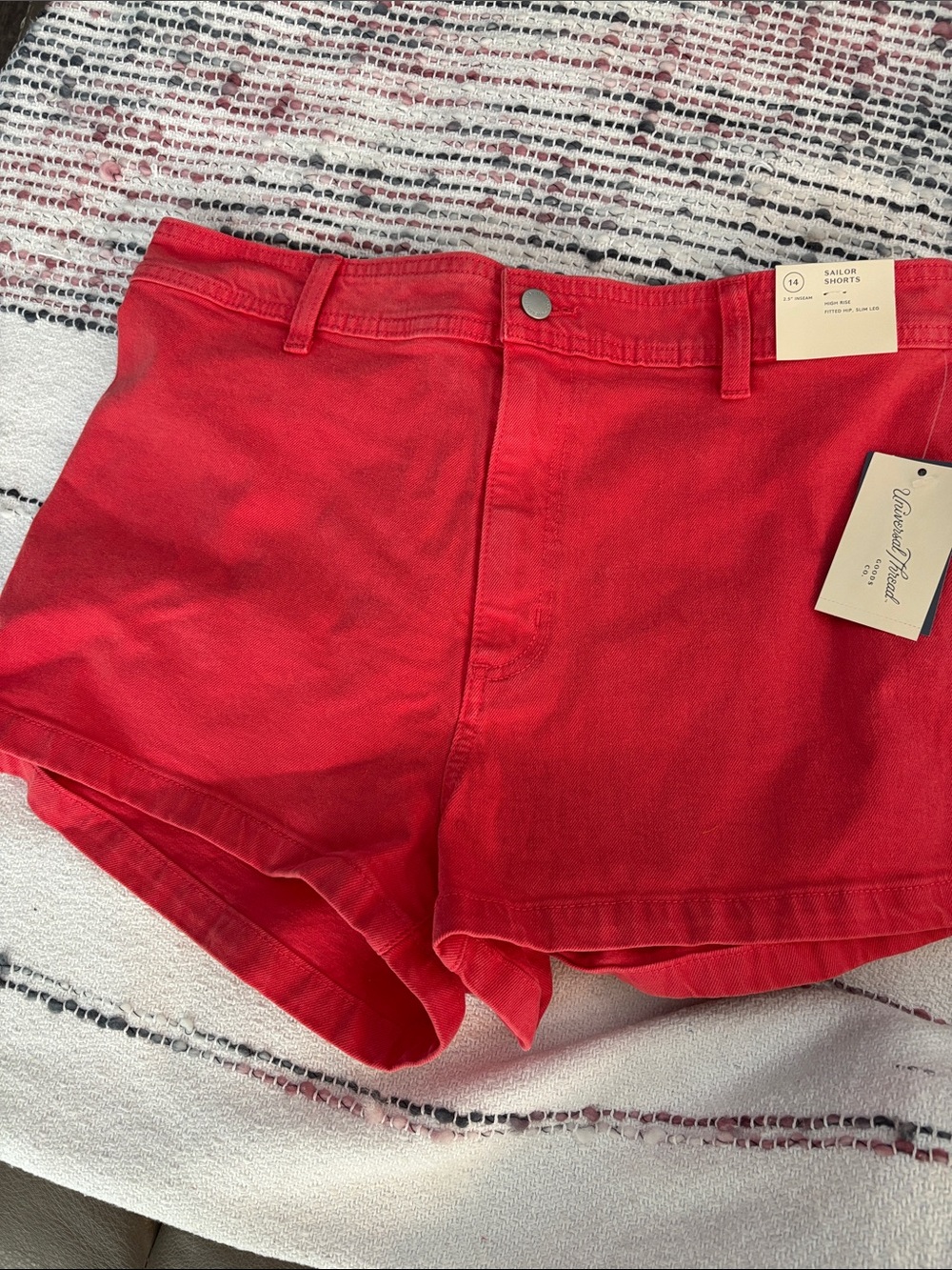 Universal Thread Bright Red High-Rise Denim Shorts